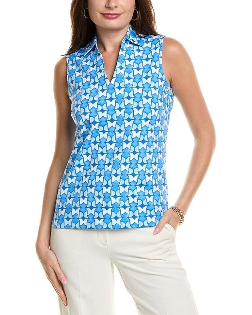 J.McLaughlin Blue Aida Catalina Cloth Top