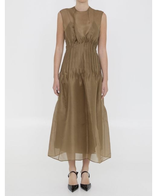 khaite wes pleated silk maxi dress Wes Pleated Silk Maxi Dress By Khaite
