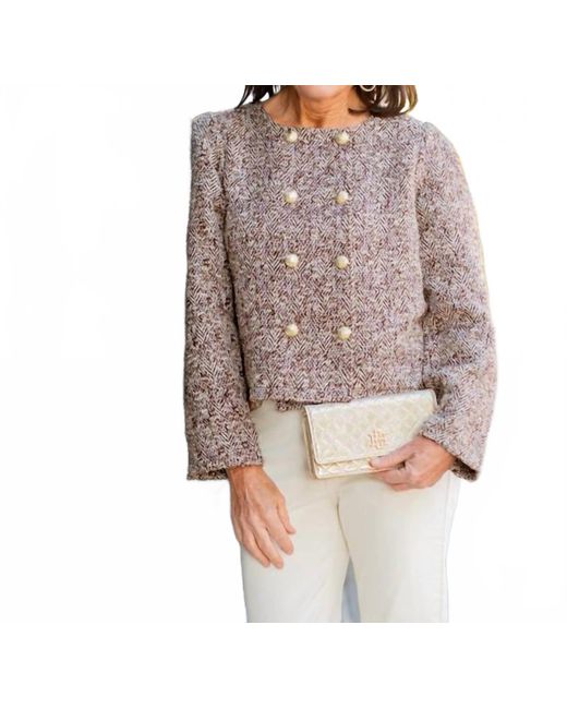 Voya Brown Tweed Double Breasted Jacket