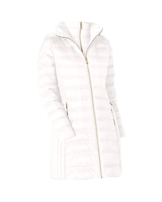 Michael Kors White Down Hooded Packable 3/4 Coat
