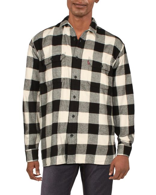 Levi's Gray Albany Moonbeam Flannel Buffalo Check Button-down Shirt for men