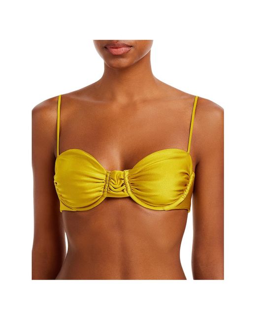 JADE Swim Orange Mia Ruched Underwire Bikini Swim Top