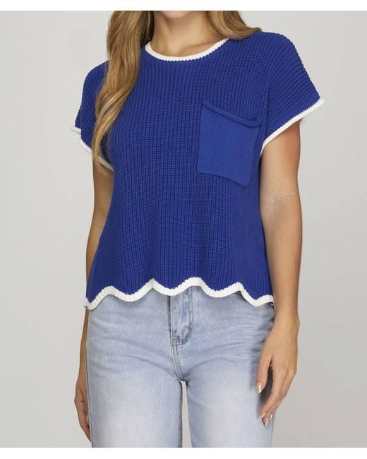 She + Sky Blue Bryant Top