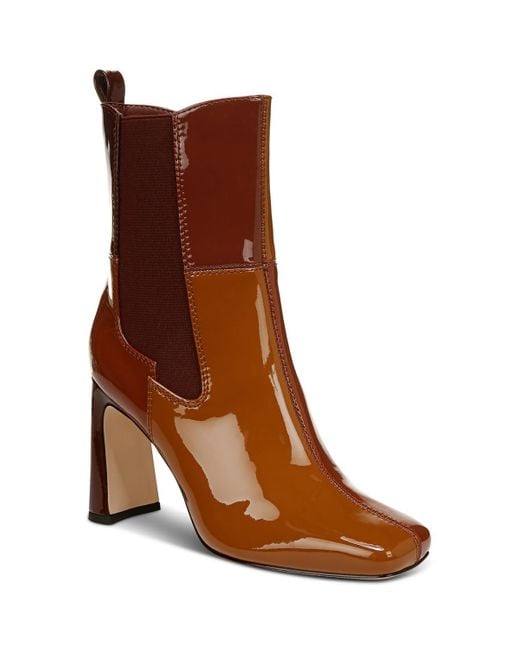 Circus by Sam Edelman Brown Elle Block Heel Leather Mid-Calf Boots