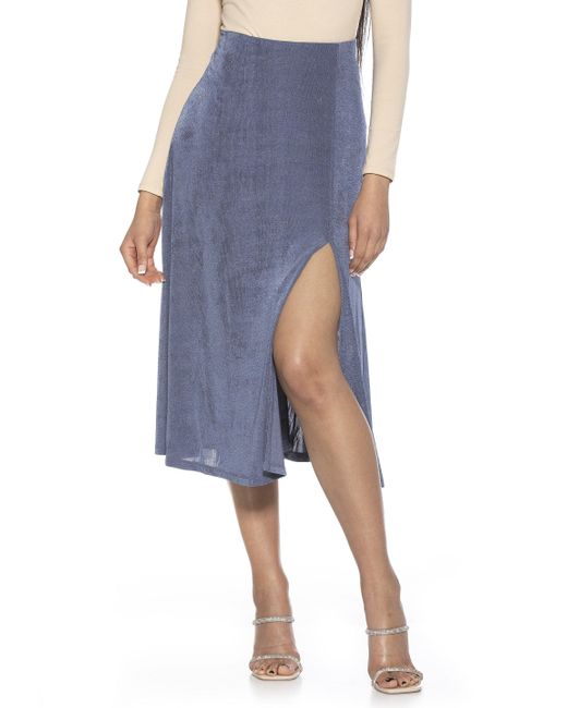 Alexia Admor Midi Skirt in Blue | Lyst
