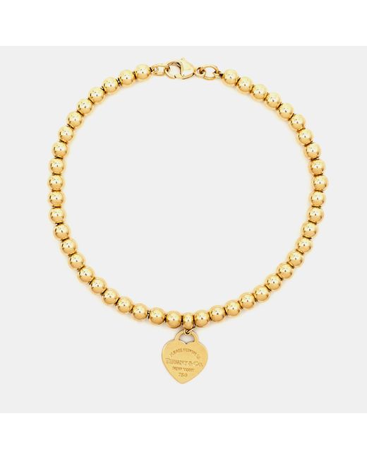 Tiffany & Co Metallic Return To Tiffany 18k Gold Beaded Bracelet