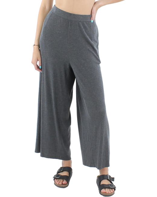 Eileen Fisher Wide Leg Knit Cropped Pants in Gray Lyst