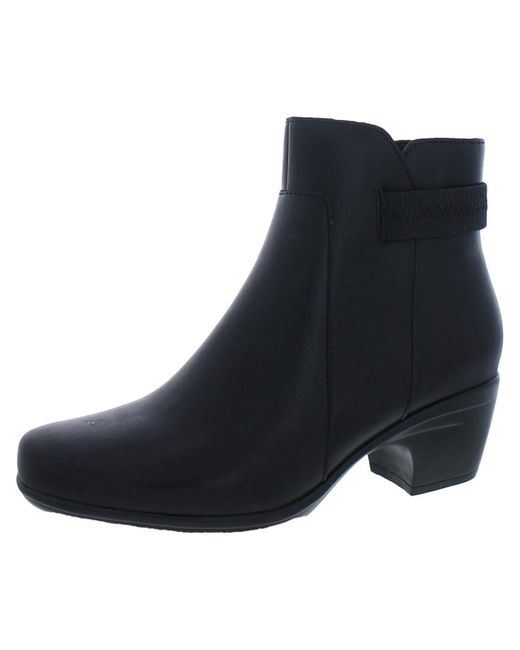 Clarks Emily Holly Leather Ankle Booties in Black Lyst