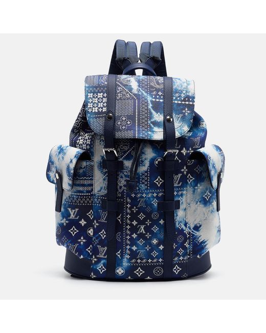 Louis Vuitton Blue Bandana Canvas Limited Edition Christopher Mm Backpack