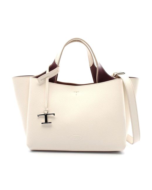 Tod's Natural T Timeless Mini Leather Handbag