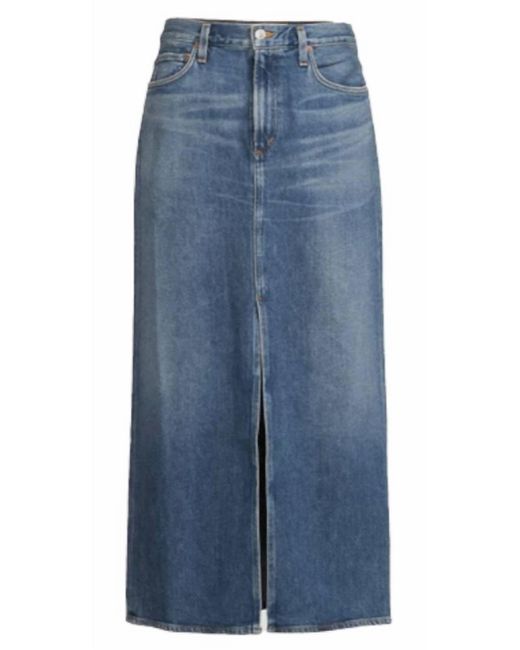 Agolde Blue Leif Maxi Skirt