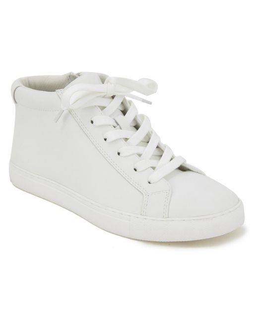 Kenneth Cole White Kam Hightop Leather High Top Casual And Fashion Sneakers