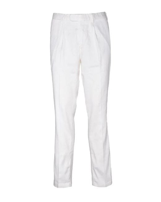 Devore White Tailored Stretch Pants for men