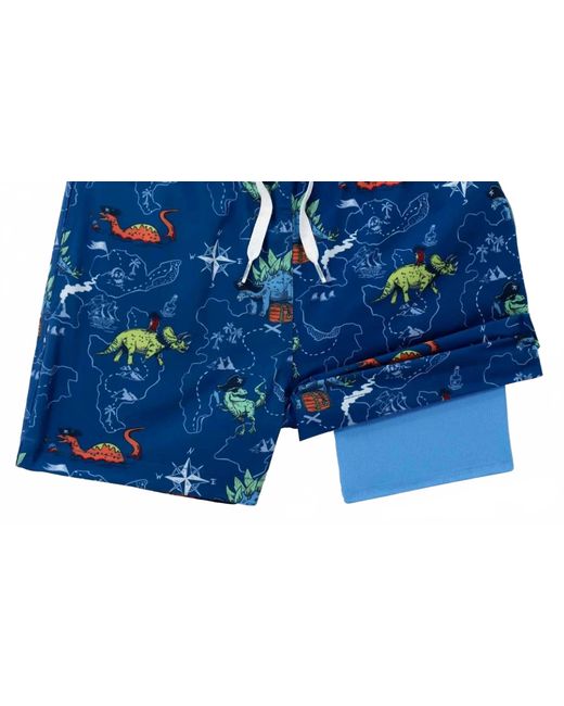 Chubbies Blue Rex Marks Swim Trunks for men