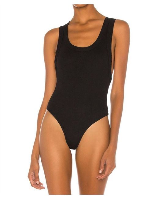 The Line By K Black Suki Criss-Cross Back Bodysuit