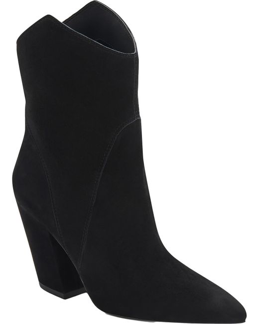 Dolce Vita Black Nestly Suede Pointed Toe Mid-calf Boots