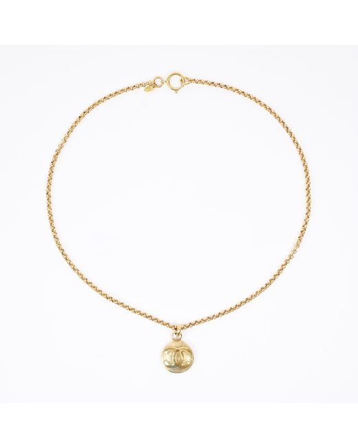 Chanel Metallic Coco Mark 2 9 Necklace Plated