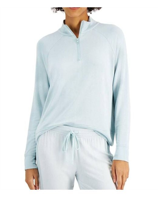 Alfani Blue Quarter-Zip Top