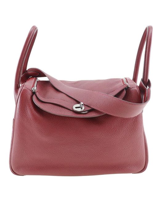 Hermès Purple Lindy Leather Shoulder Bag (pre-owned)