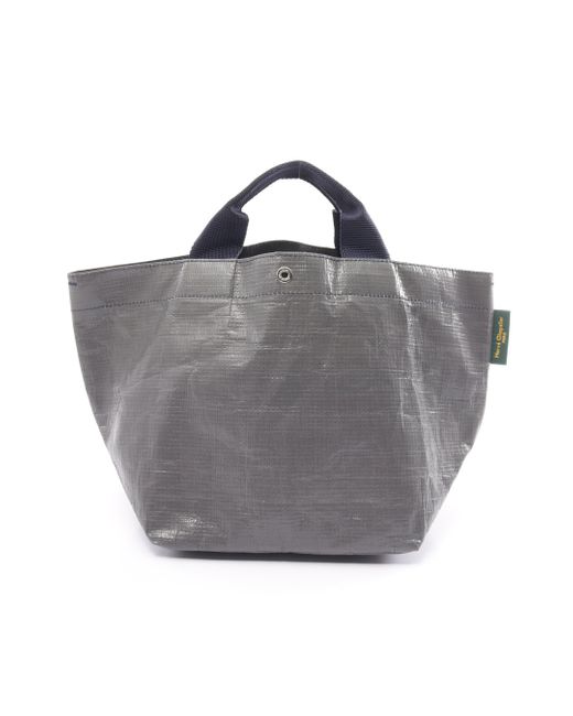 Herve Chapelier Gray Marche Bag Handbag Tote Bag Polyethylene Navy