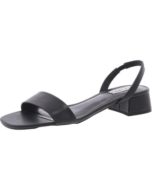Steve Madden Black Marian Solid Leather Slingback Sandals
