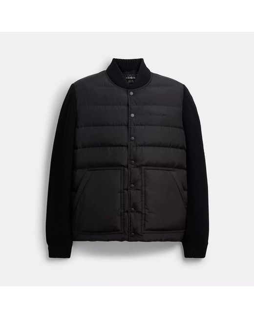 COACH Black Padded Cardigan Jacket for men