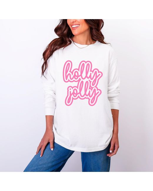 Simply Sage Market White Holly Jolly Outline Puff