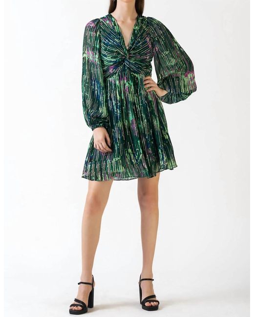 CELINA MOON Green Leighton Mini Dress