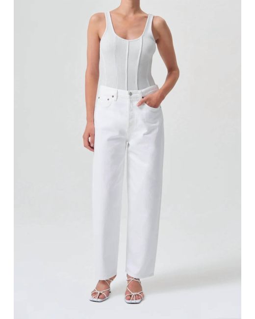 Agolde White Dara Mid Rise baggy Pants