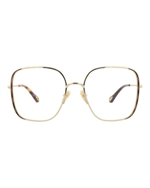 Chloé Metallic Square-Frame Metal Optical Frames