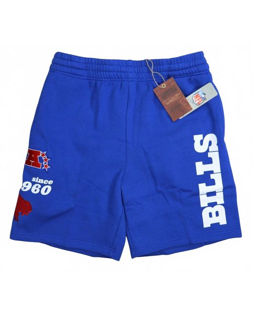Mitchell & Ness Blue Buffalo Bills Nfl Throwbacks Fleece Retro Style Shorts for men