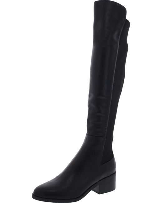 Steve Madden Black Graphite Faux Leather Almond Toe Over-the-knee Boots