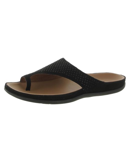 Strive Brown Belize Embellished Leather Slide Sandals