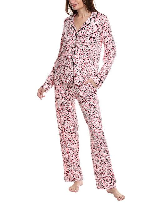 DKNY Pink 2pc Notch Top & Pant Sleep Set