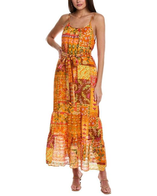 Marie Oliver Orange Kinley Linen-blend Maxi Dress