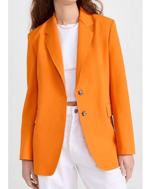 FRAME Orange Oversized Raw Edge Blazer