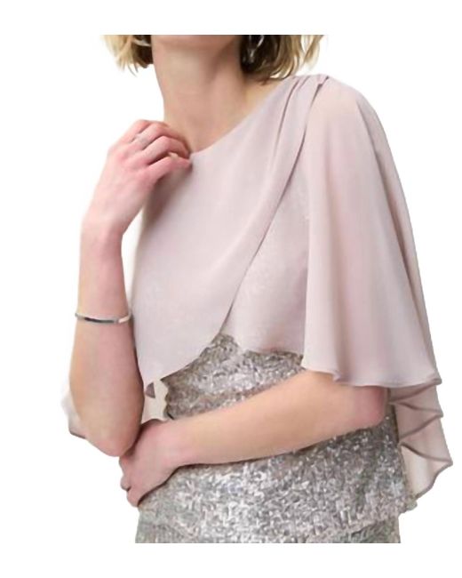 Joseph Ribkoff Pink Chiffon Sequin Top