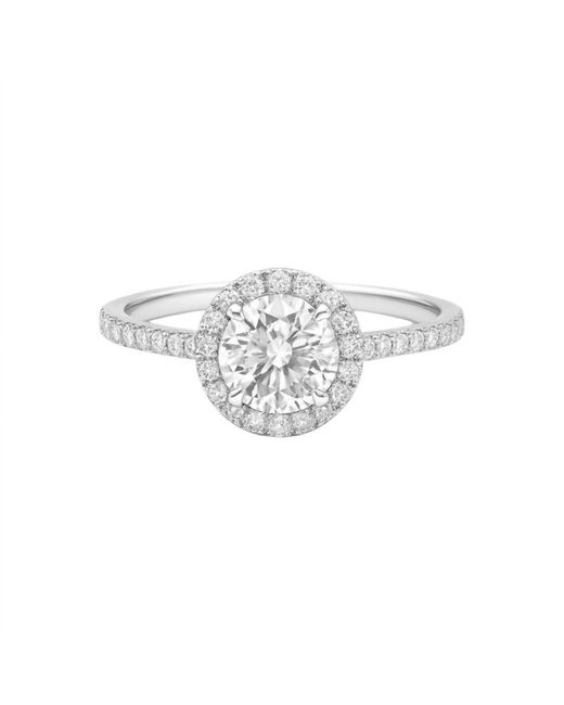 Allyanna Gifts White Round Moissanite With Halo Ring