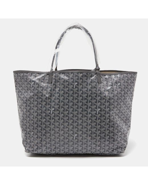 Goyard Gray Ine Coated Canvas And Leather Saint Louis Gm Tote