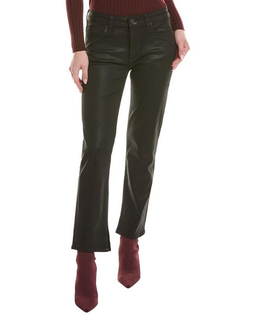 Hudson Green Nico Mid-rise Coated Black Beauty Straight Ankle Jean