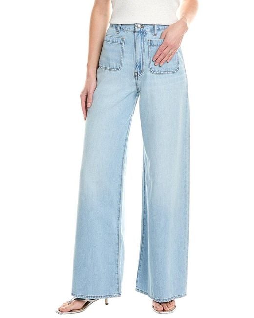 Madewell Women's Blue Patch Pocket Ahern Wash Super Wide Leg Jean