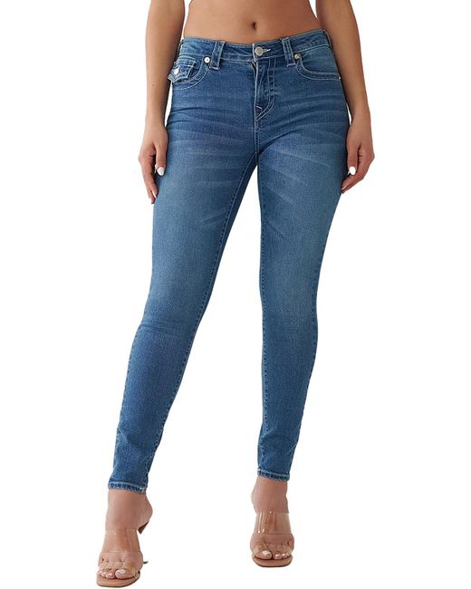 True Religion Blue Jennie Curvy Mid-rise Medium Wash Skinny Jeans