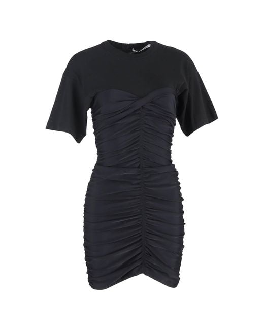 Alexander Wang Black T Ruched Short Sleeve Mini Dress