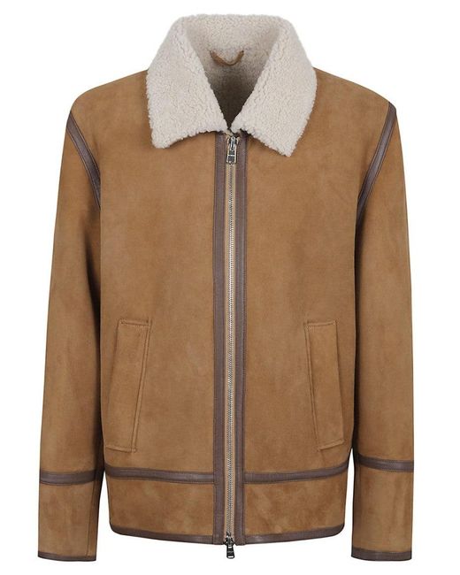 Dondup Brown Tan Lamb Leather Jacket for men