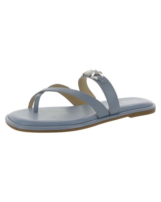 MICHAEL Michael Kors Blue Leather Slide Sandals