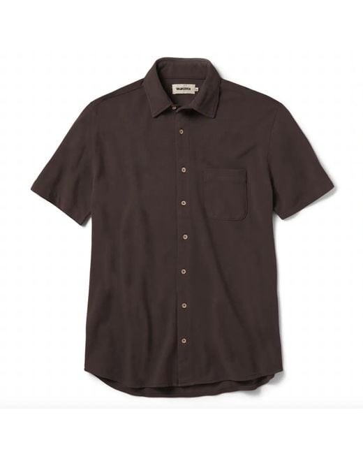 Taylor Stitch Brown The Short Sleeve California Shirt In Espresso Pique for men