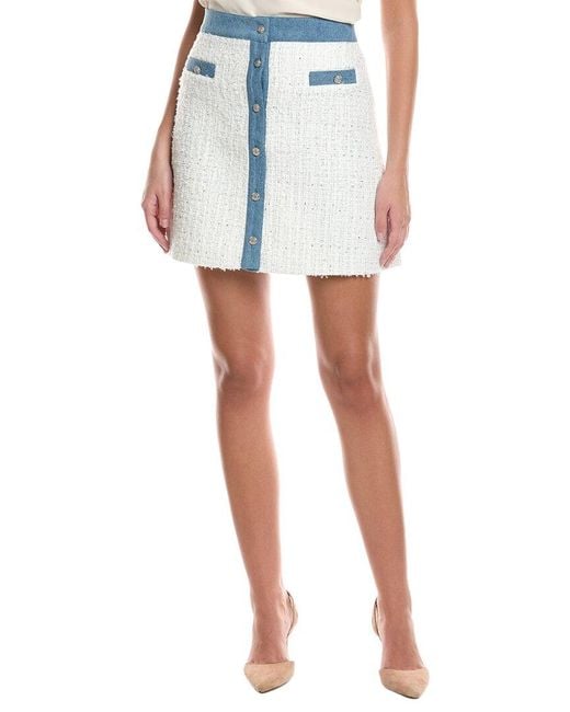 Nanette Lepore Blue Tweed Mini Skirt