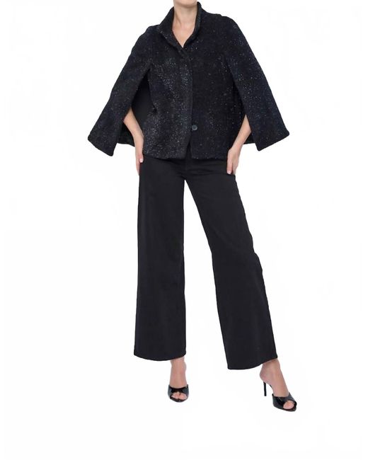 Flora Bea Blue Misha Button Front Cape