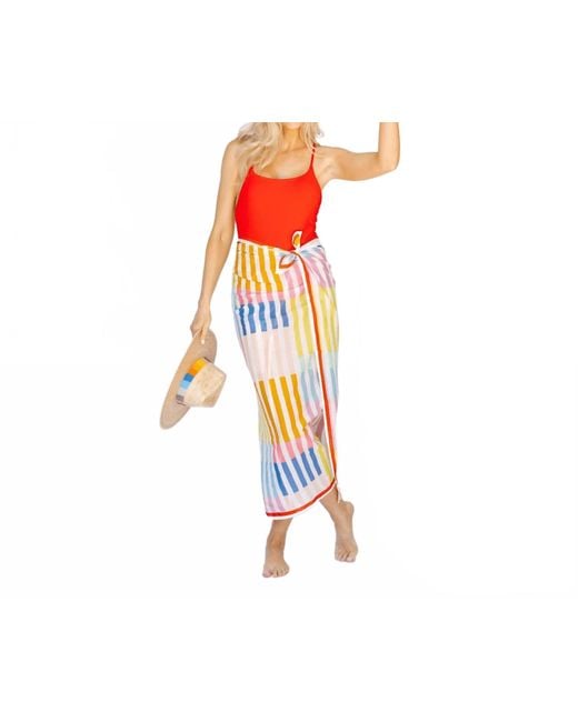 SUNSHINE TIENDA Orange Stripe Sarong
