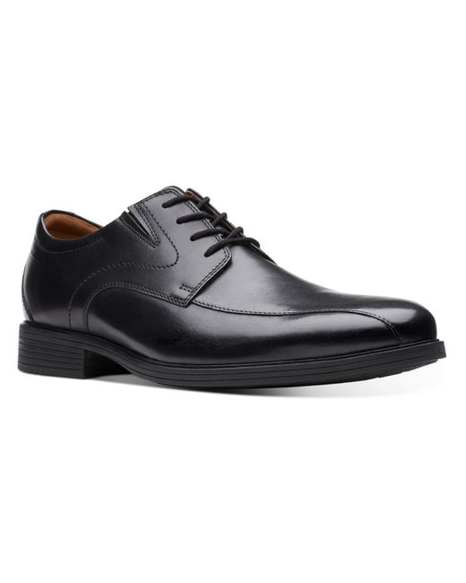Clarks Black Whiddon Pace Leather Derby Shoes for men